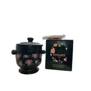 VTG‎ Payot Pavlova Paris 1922 Dusting Powder 6oz + Black Ceramic Powder Jar NEW